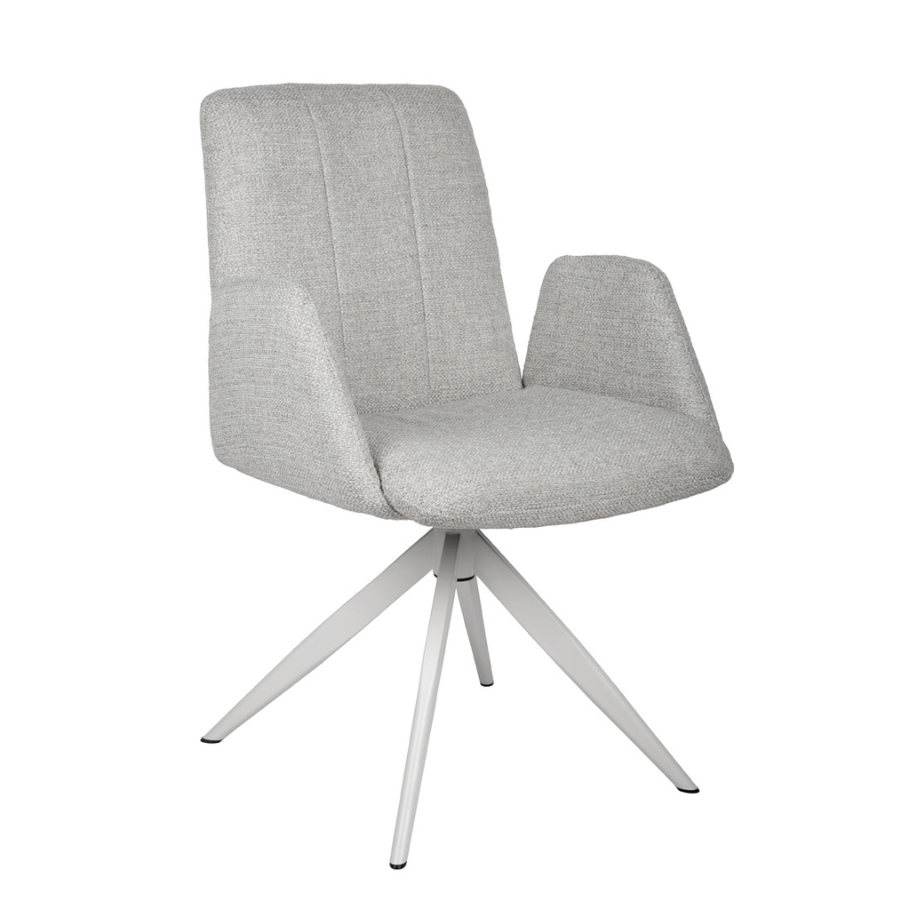 Colson Swivel Base Chair - Vanilla Tweed - White