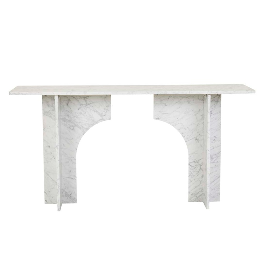 Archer Console Table - Matt White Marble