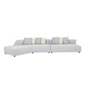 Madrid Edge Left Chaise Set - Pearl Blue - Ether Tweed