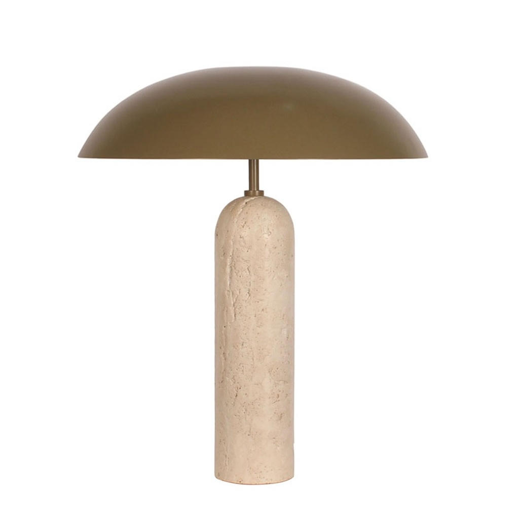 Easton Ellipse Table Lamp - Olive Green - Travertine