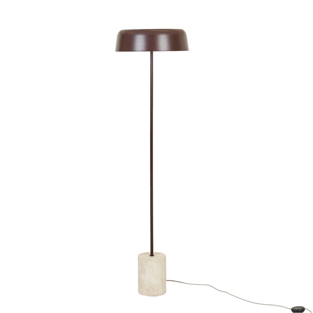 Easton Marquee Floor Lamp - Travertine - Burgundy