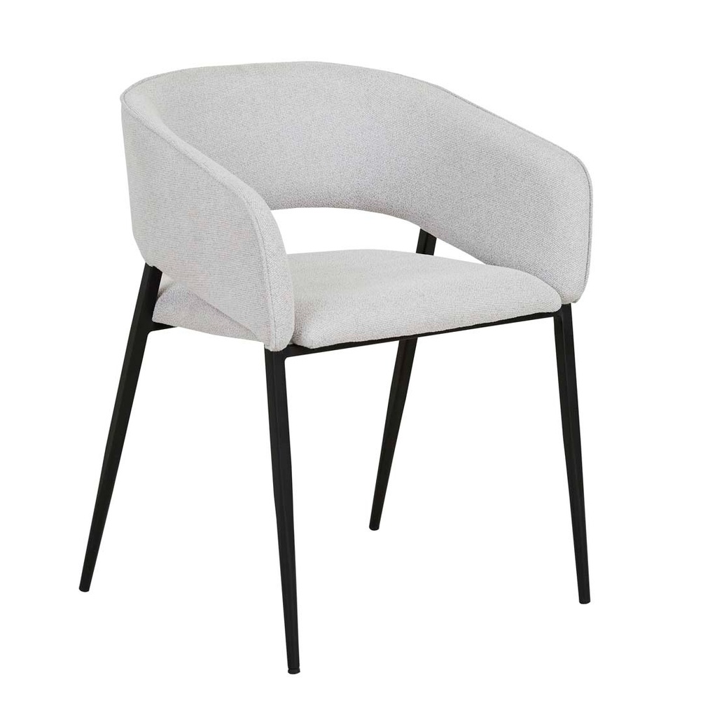 Eliza Dining Armchair - River Pebble - Matt Black