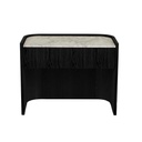 Elsie Bedside - Matt White Marble - Matt Dark Oak