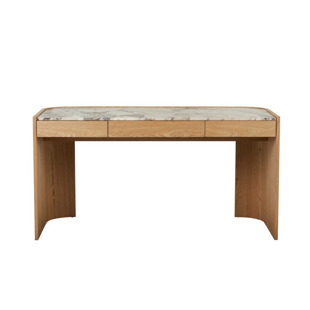 Elsie Marble Desk - Matt Ocean Marble - Natural Ash