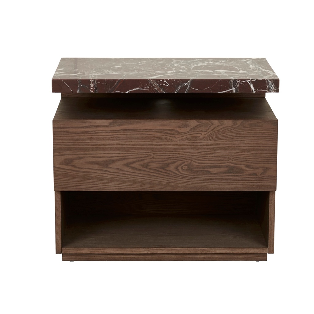 Float Bedside - Matt Rouge Marble - Smoked Ash