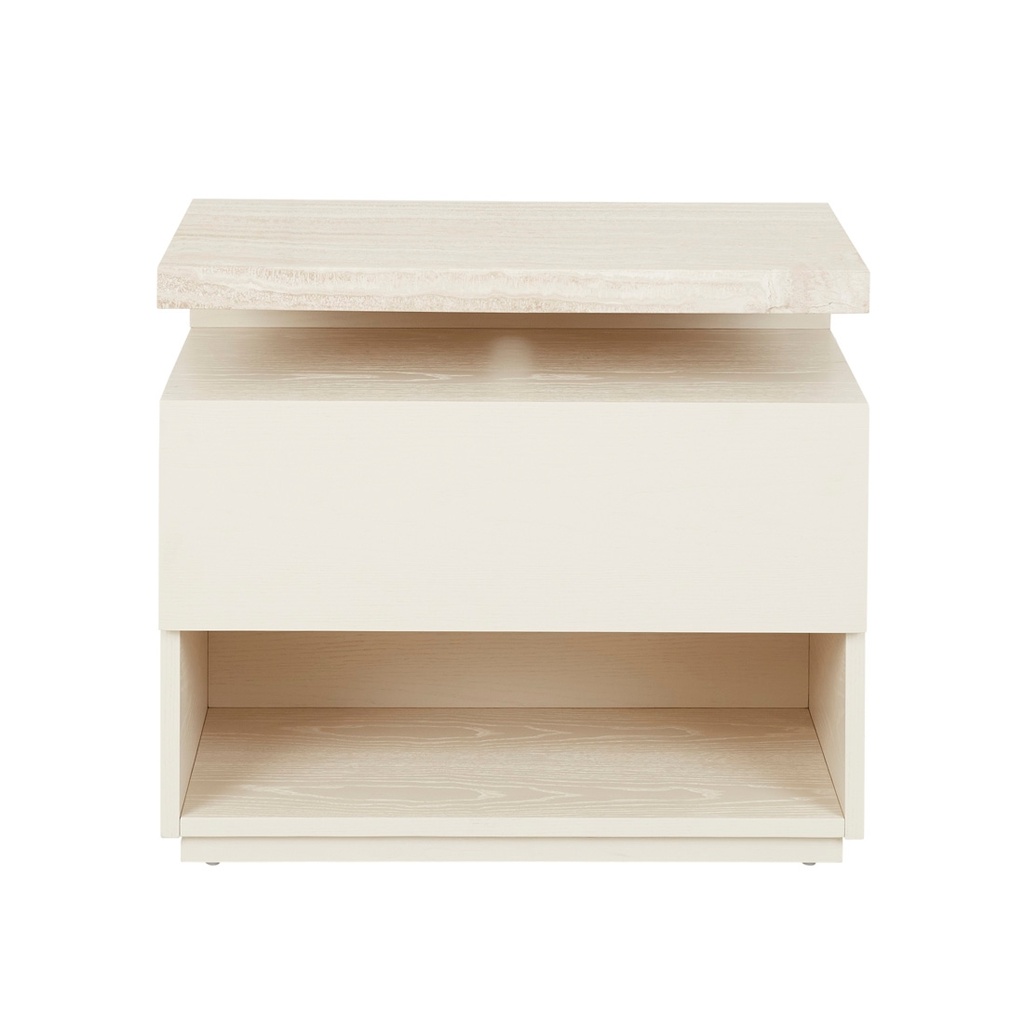 Float Bedside - Natural Travertine - Shell