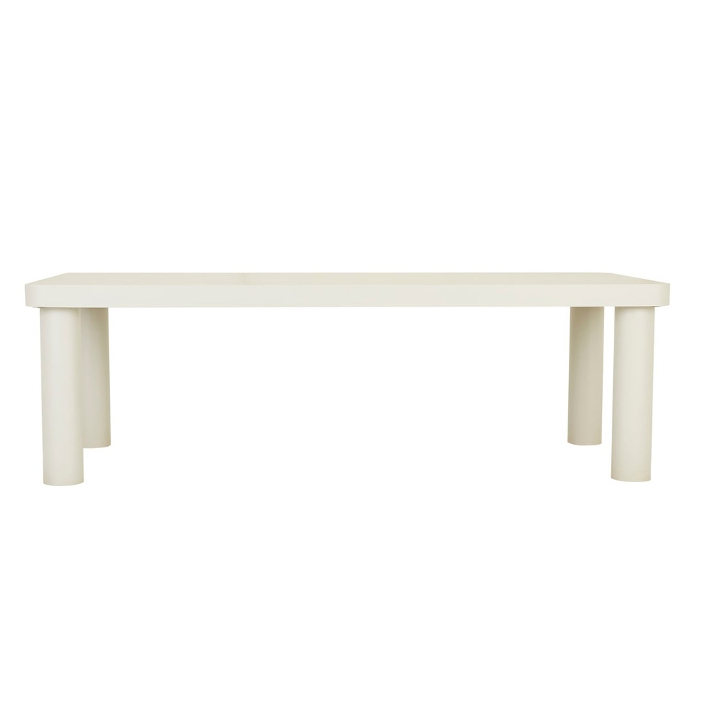Frankie Outdoor Ceramic Dining Table - Faux Light Travertine - Sandcastle