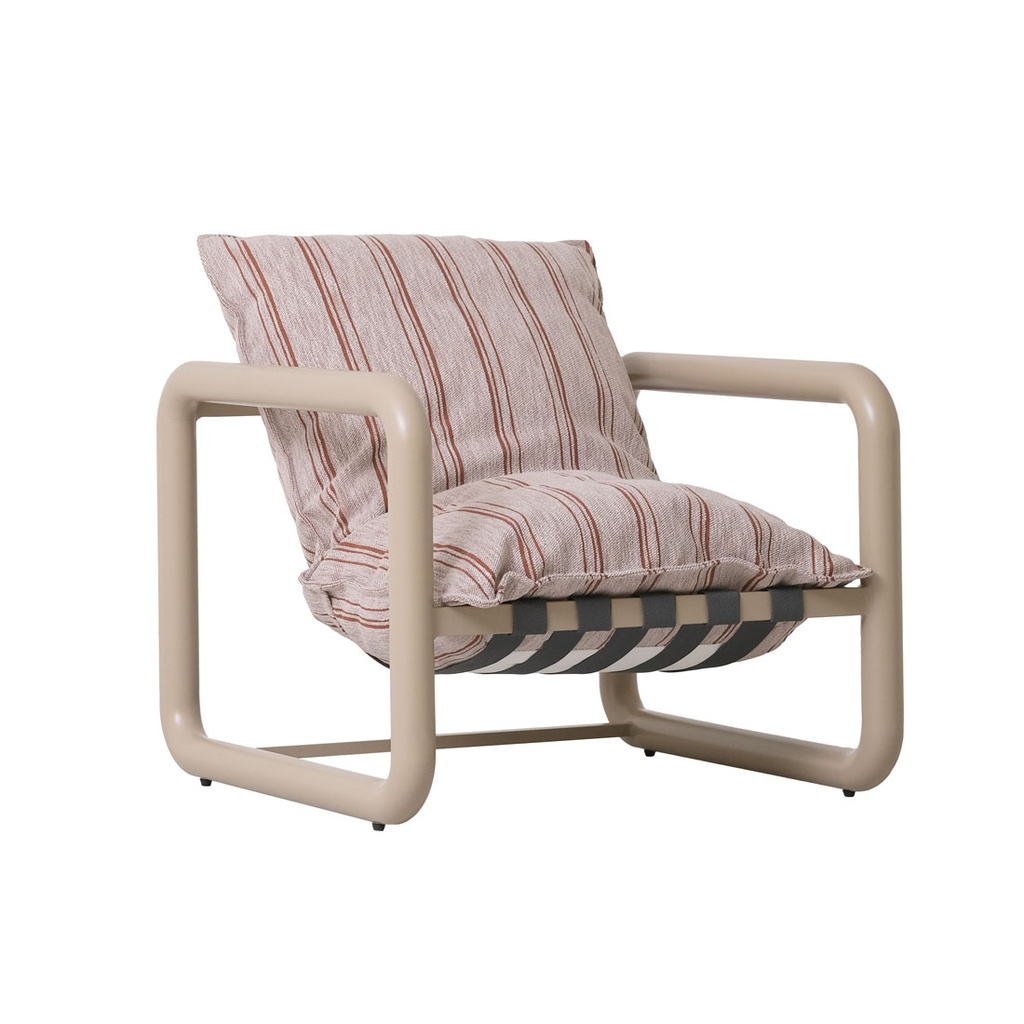 Frankie Tube Occasional Chair - Crimson Spice Stripe - Clay