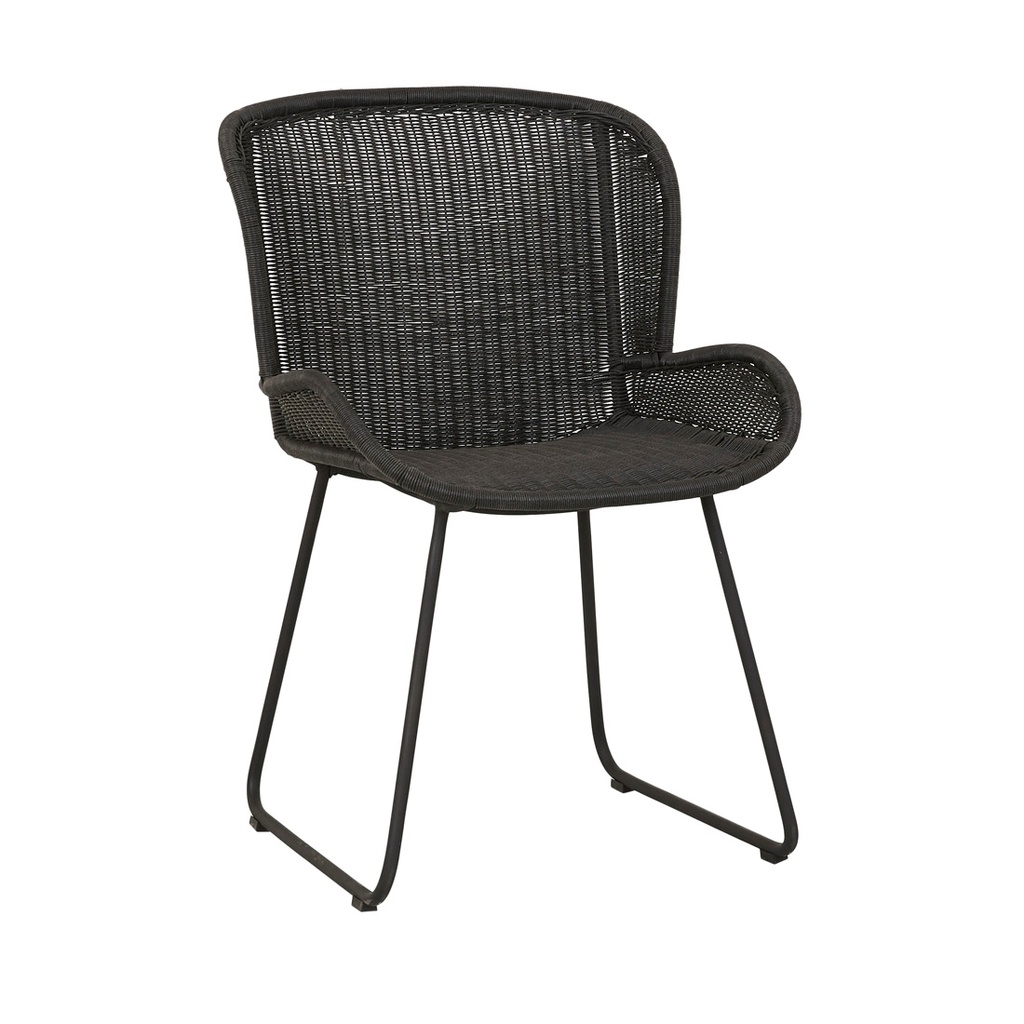 Granada Butterfly Closed Weave Alu Chair - Licorice