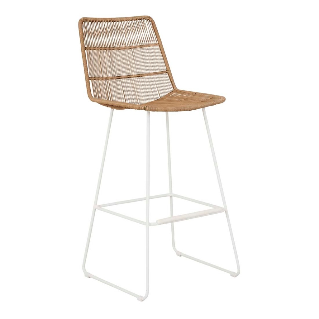 Granada Sleigh Barstool - Natural - White