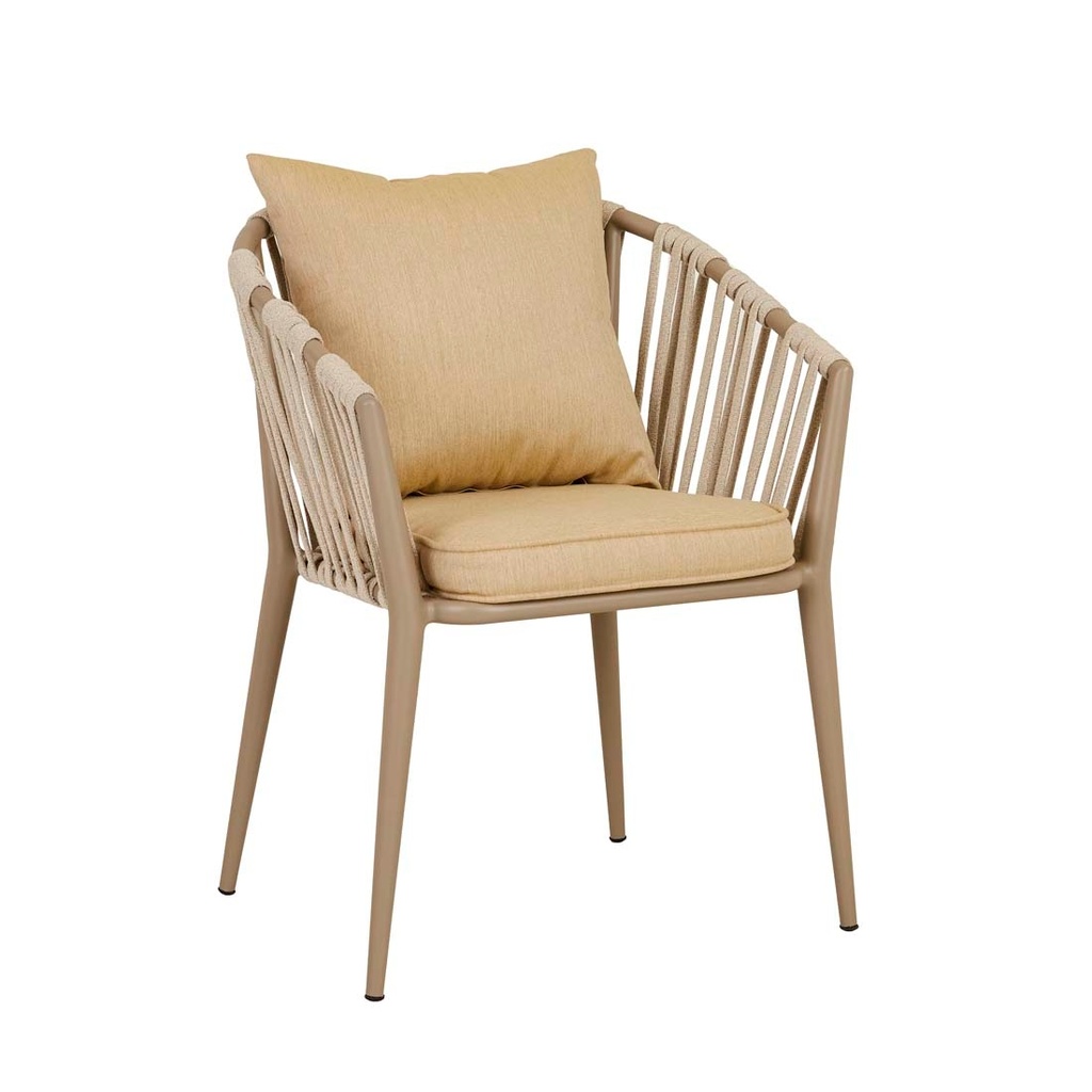 Maui Linear Dining Armchair - Mustard - Taupe