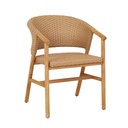 Mauritius Wrap Dining Armchair - Safari Weave - Honey Teak