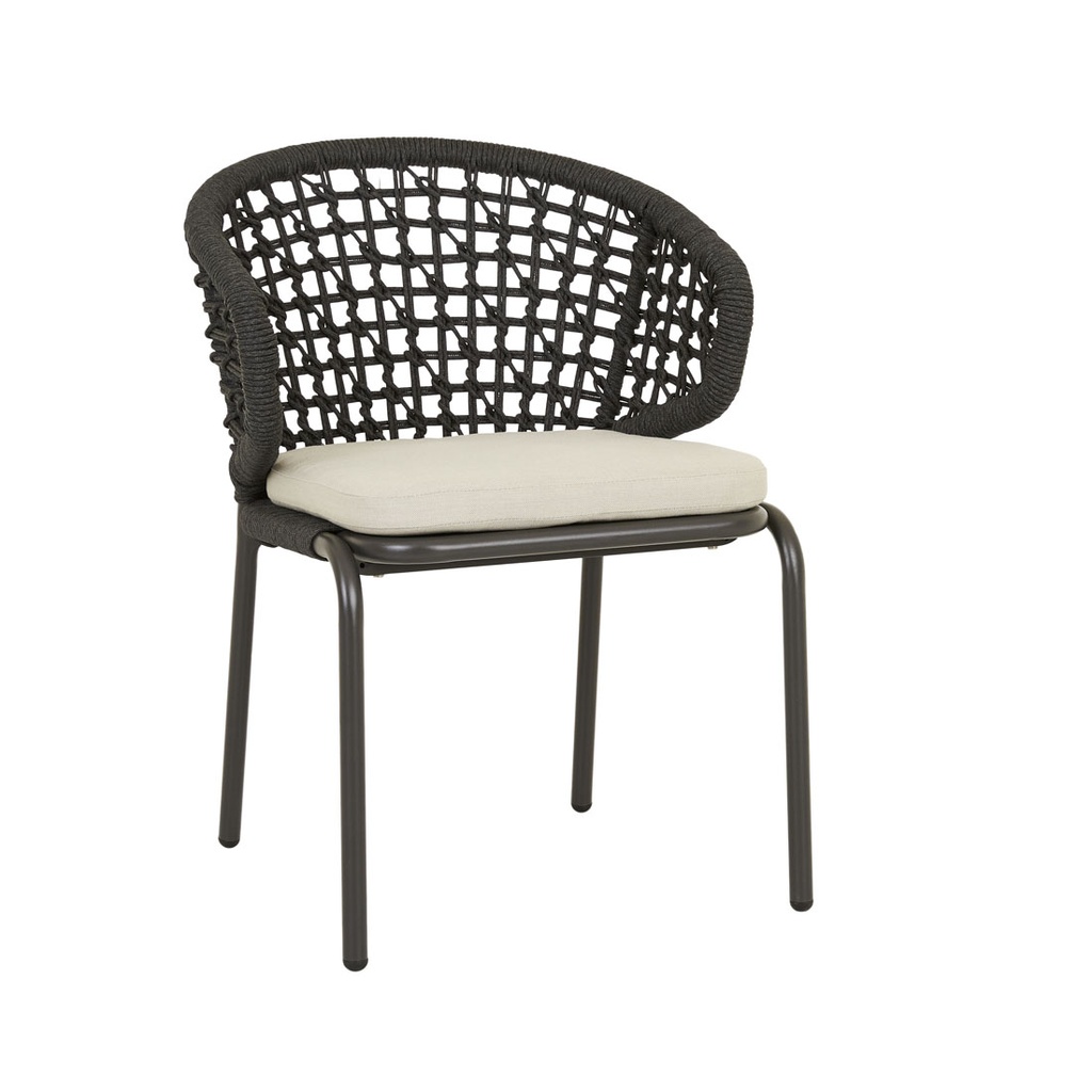 Montroi Elm Dining Armchair - Carbon Grey - Soft Wheat