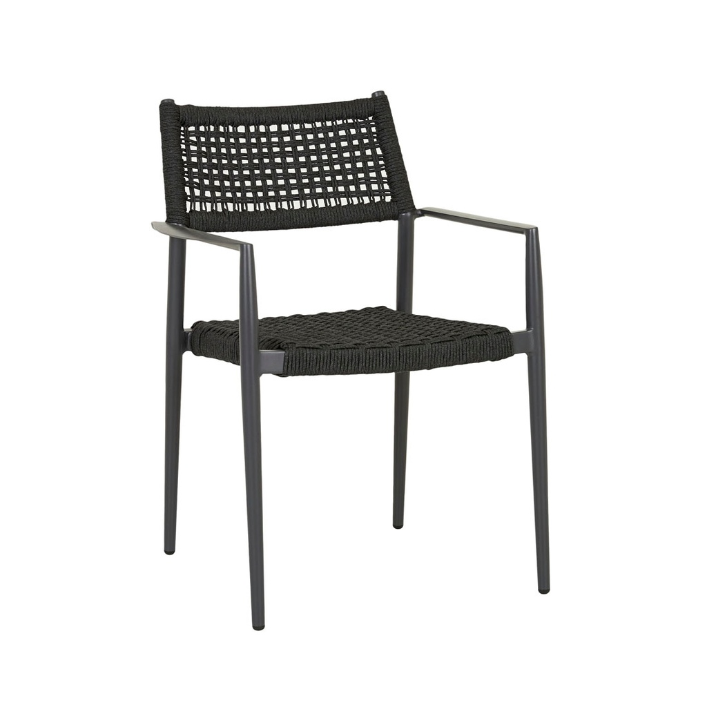 Montroi Repose Dining Armchair - Black Rope - Iron Stone