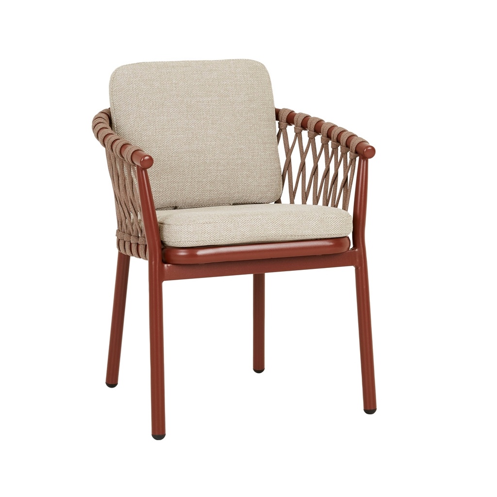 Montroi Weave Dining Armchair - Sunbaked Clay - Natural