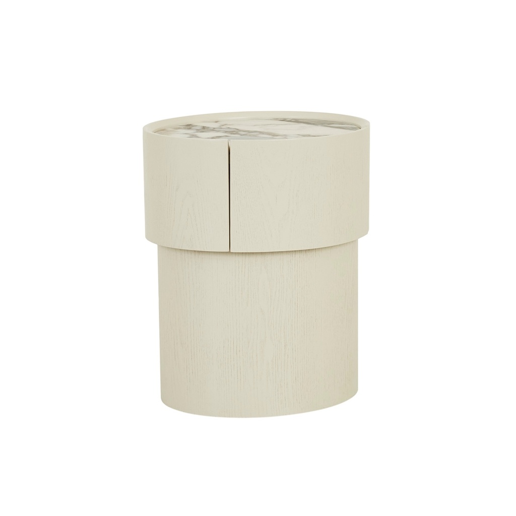 Nido Marble Bedside - Putty - Matt Ocean Marble