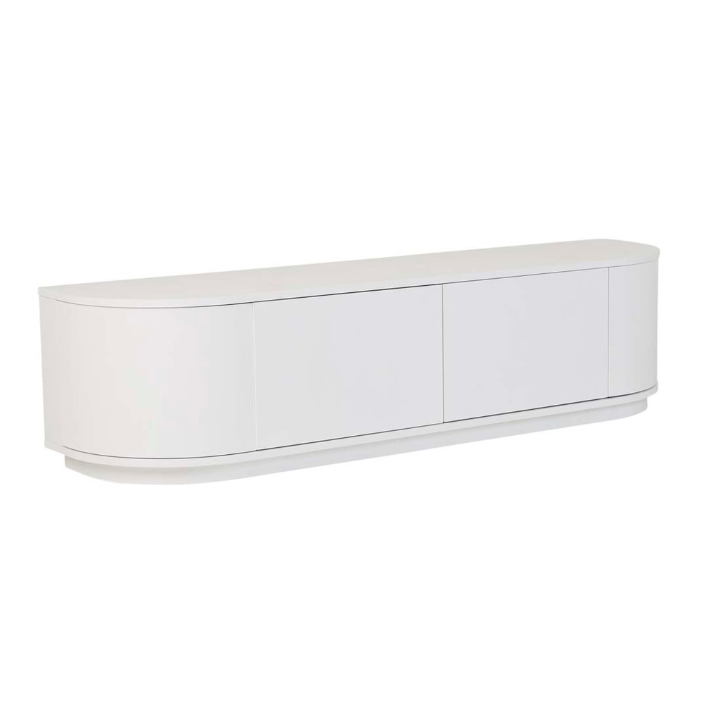 Oberon Crescent Entertainment Units - White Grain Ash