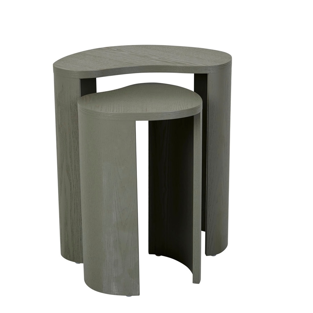 Oberon Curve Nest of 2 Side Tables - Thyme