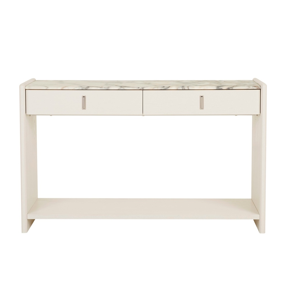 Pearce Marble Console - Matt Ocean Marble - Bone