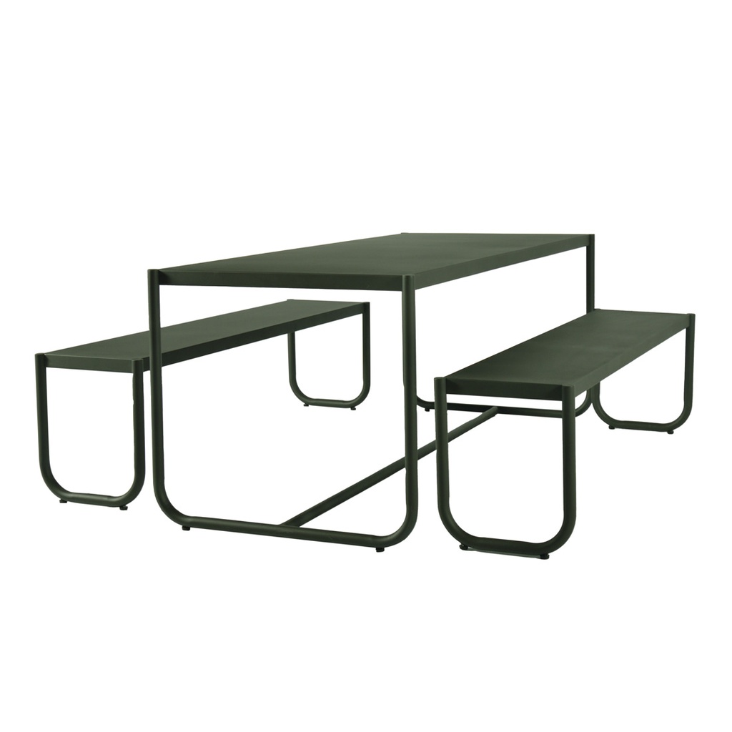 Pier Curve Dining Set Table - Green