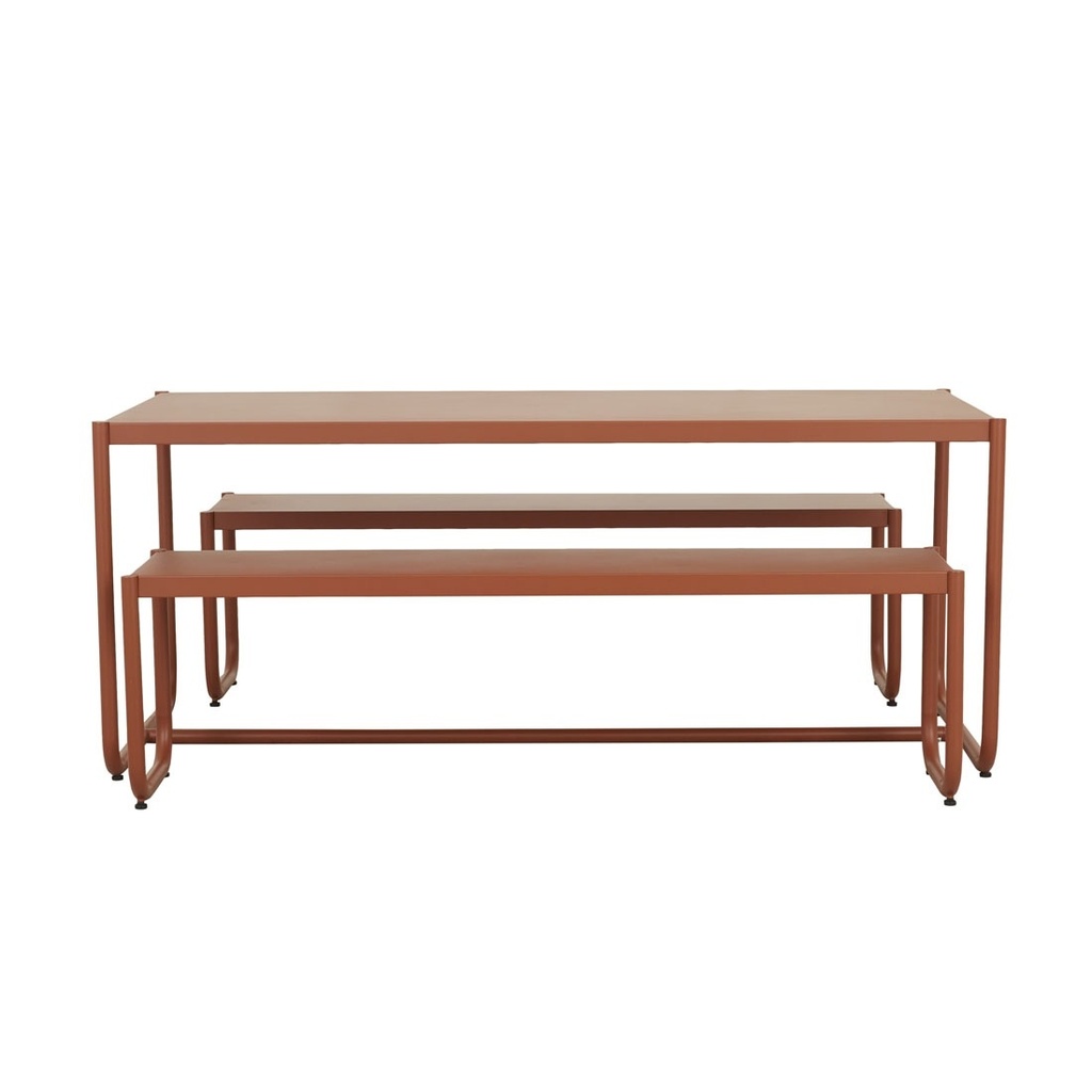 Pier Curve Dining Set Table - Terracotta