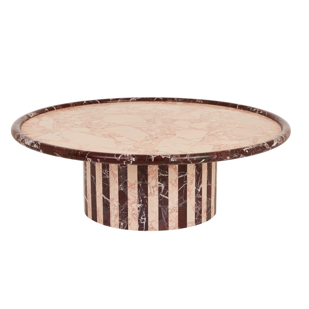 Pippa Stripe Coffee Table - Blush Dapple - Sangria