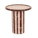 Pippa Stripe Marble Side Table - Blush Dannual - Sangria