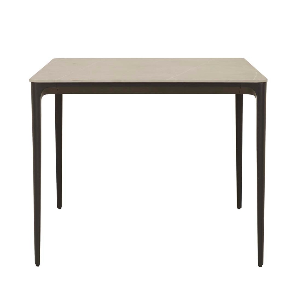 Portsea Classic Square Dining Table - Grey Stone - Charcoal Aluminium
