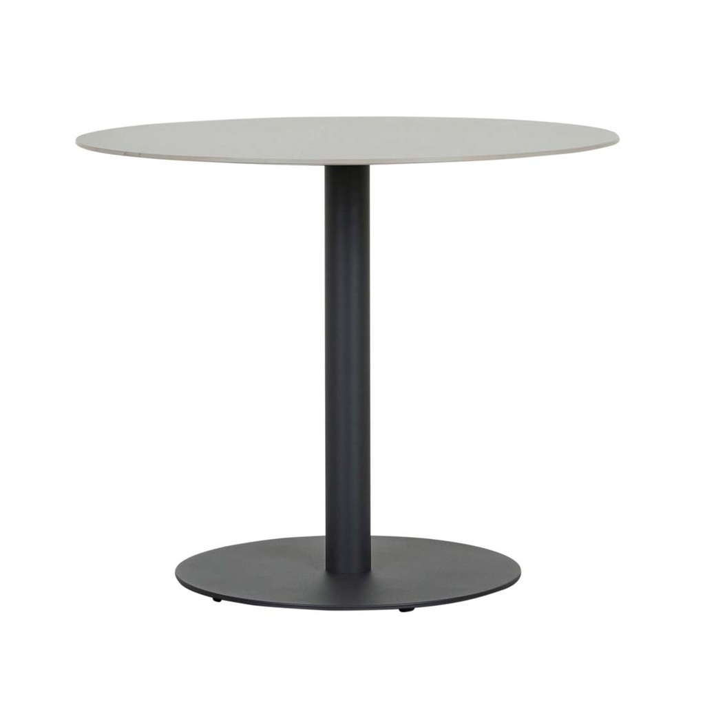 Portsea Cruise Round Dining Table - Grey Stone - Charcoal Aluminium