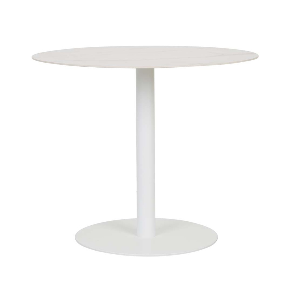 Portsea Cruise Round Dining Table - White Stone - White