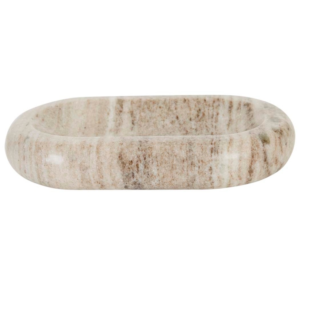 Rufus Indra Pill Shallow Bowl - Oat Marble