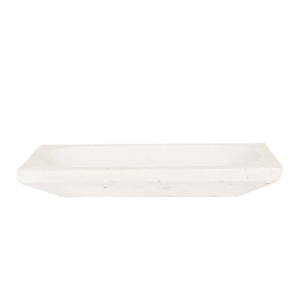 Rufus Lunar Rectangle Bowl - White Marble