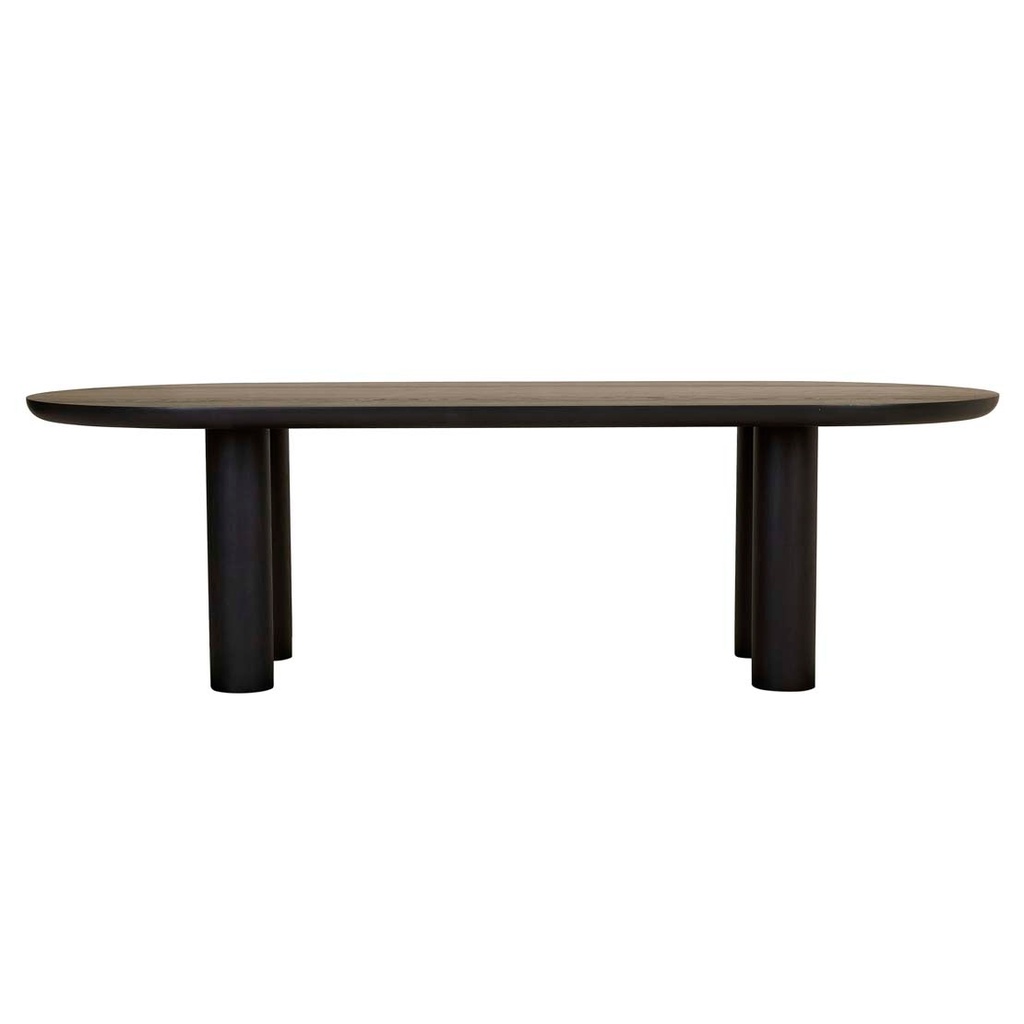 Seb Oval Four Leg Dining Table - Black Oak
