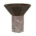 Theron Zenith Tall Bowl - Celestial Marble - Mocha Mango Wood