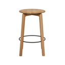 Tolv Glide Backless Barstool - Light Oak