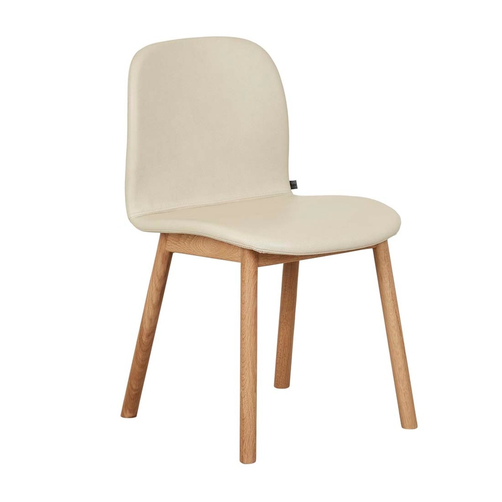 Tolv Com Dining Chair - Limestone Leather - Light Oak