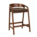 Tolv Inlay Upholstered Barstool - Cigar Leather - Smoked Oak