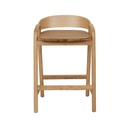 Tolv Inlay Upholstered Barstool - Pecan Leather - Light Oak