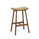 Tolv Odd Upholstered Barstool - Arena Leather - Latte Oak