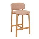 Tolv Pinta Upholstered Barstool - Woven Red Clay - Light Oak