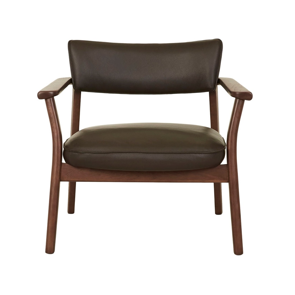 Tolv Poise Occasional Chair - Cigar Leather - Smoked Oak