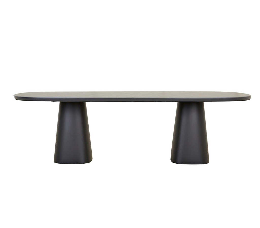 Valencia Dining Table - Charcoal Stone - Black