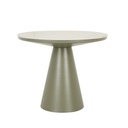 Valencia Round Dining Table - Faux White Travertine - Jungle Green