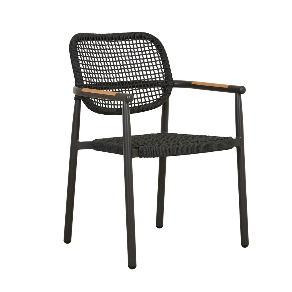 Valencia Weave Dining Armchair - Carbon Grey