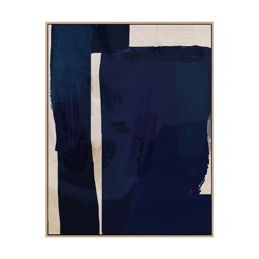 Lake Horizons Hand-Painted Wall Art - Indigo