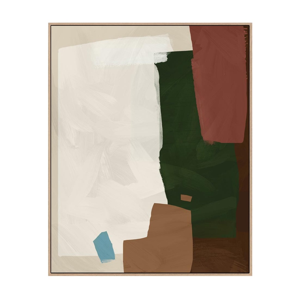 Rural Solitude Hand-Painted Wall Art - Rustic Khaki