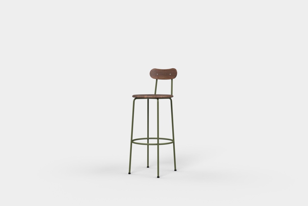 Kai Bar Stool High Timber Seat and Veneer Back