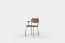 Kai Chair With Arms Upholstered Seat and Veneer Back