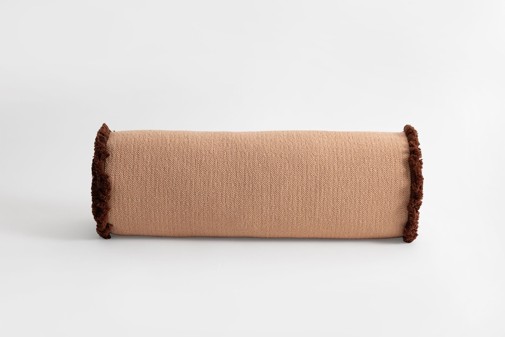 Panama Bolster Fringe Cushion Grapefruit
