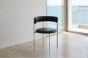 Midnight Black Bellino Dining Chair Stainless Steel Legs